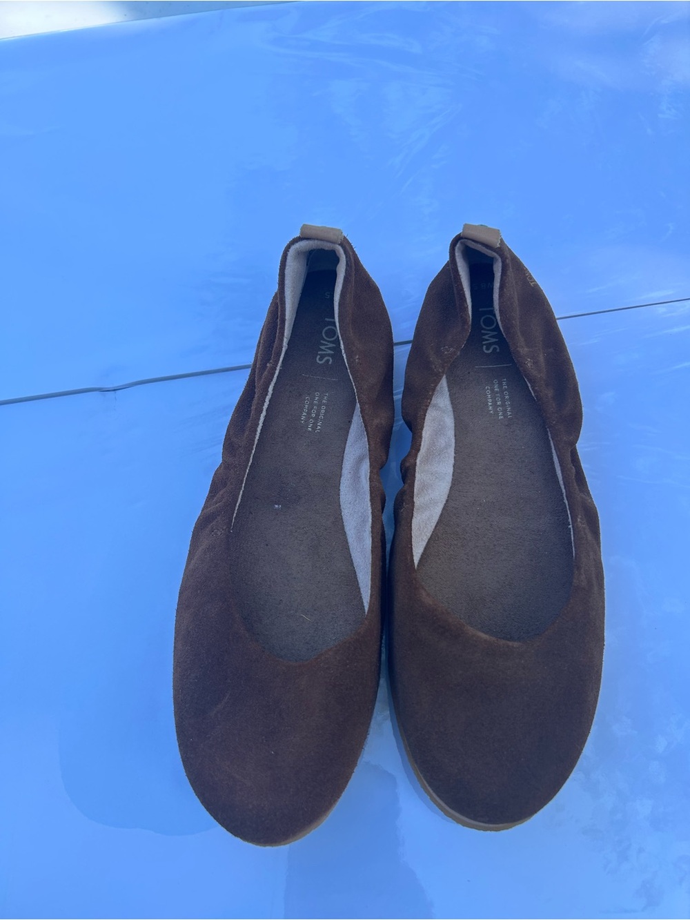 TOMS Olivia Suede Flats dark brown women’s size 8.5 round toe